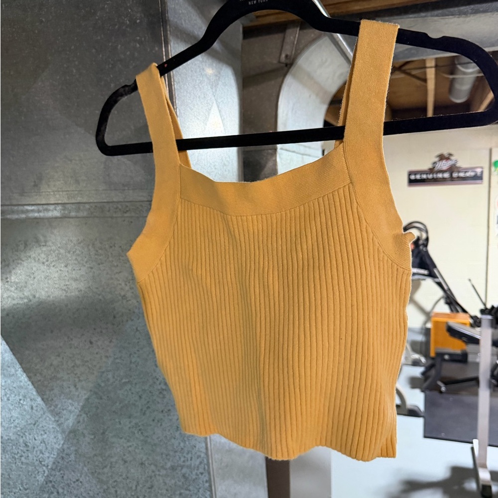 Abercrombie & Fitch Mustard Yellow Ribbed Women's Top